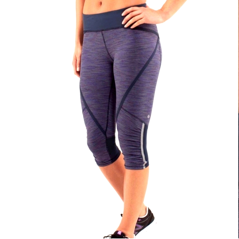 3/$20 Lululemon Purple Deep Indigo Run Pace Cropped Leggings 6
